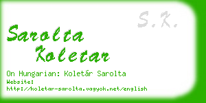 sarolta koletar business card
